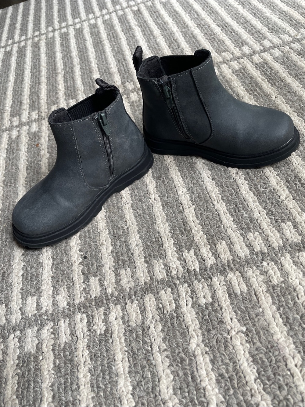 Zara Kids Dark Gray Side-Zip Ankle Boots